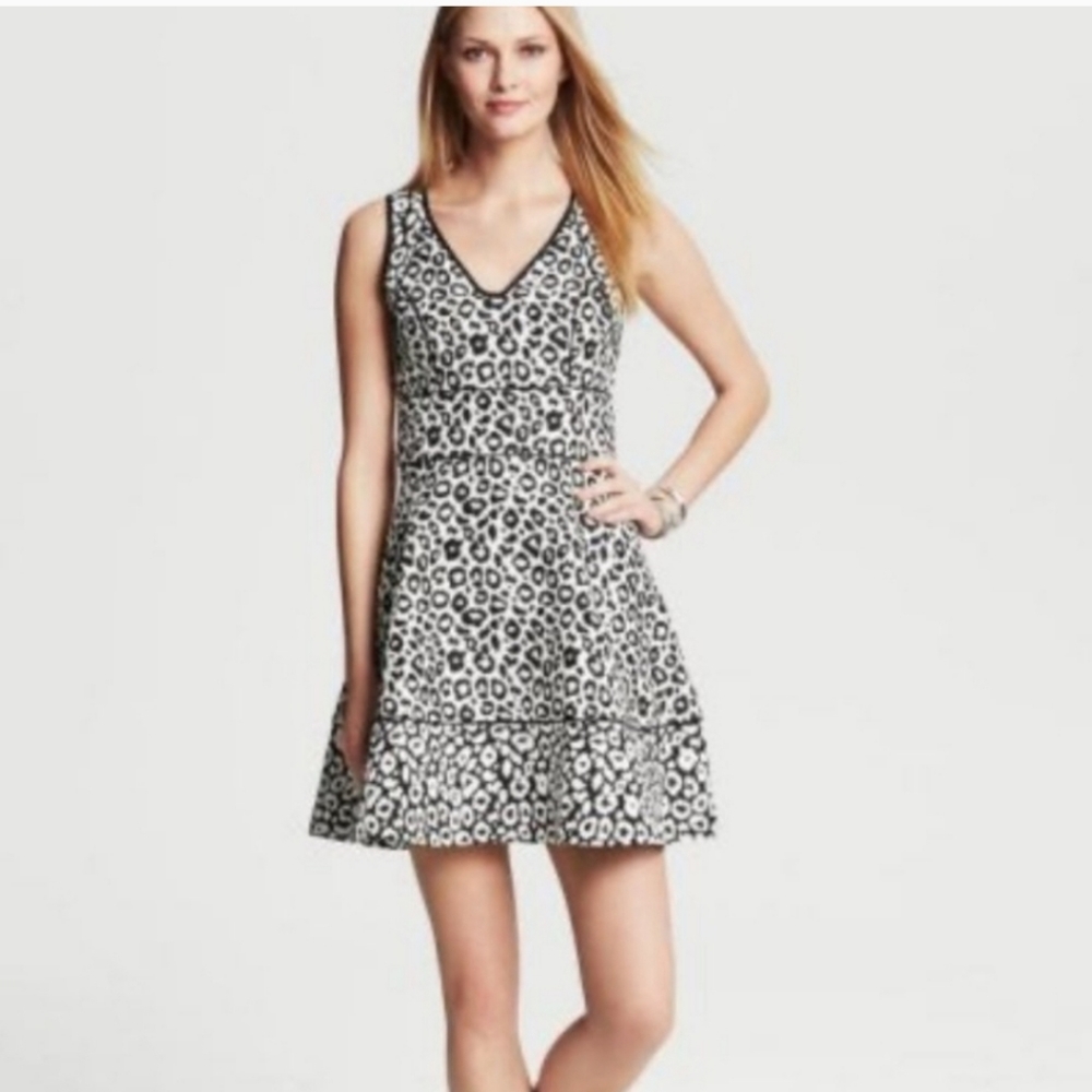 Banana Republic Leopard Print Jacquard Dress Size 8